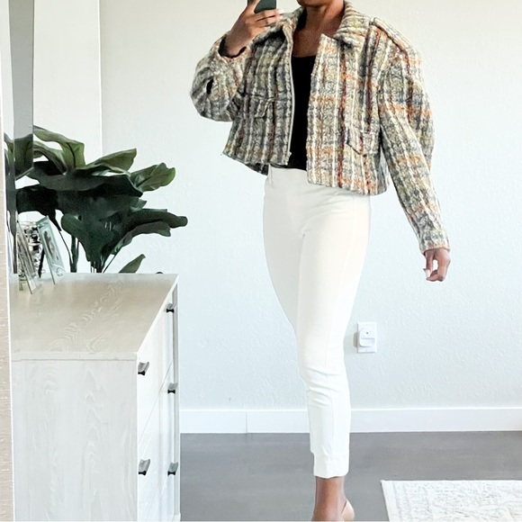 Remain Birger Christensen Lona Boxy Crop Knit Tweed Jacket Aegean Blue Comb nwot - Picture 11 of 15